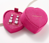 Diamonique Set of 3 Boxed Graduated Sterling Silver Studs in Choice of Princess Cut